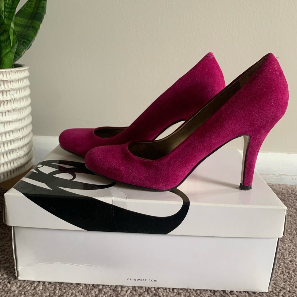 Nine West Fuchsia Suede Heels